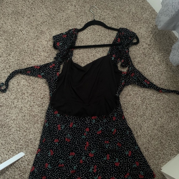 Cherry tie back romper. - Picture 3 of 3